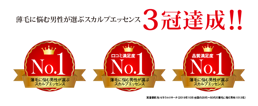 薄毛に悩む男性が選ぶスカルプエッセンス第1位