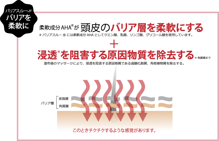 バリアスルーが頭皮のバリア層を柔軟にする