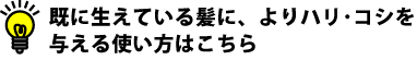 既に生えている髪に、よりハリ･コシを与える使い方