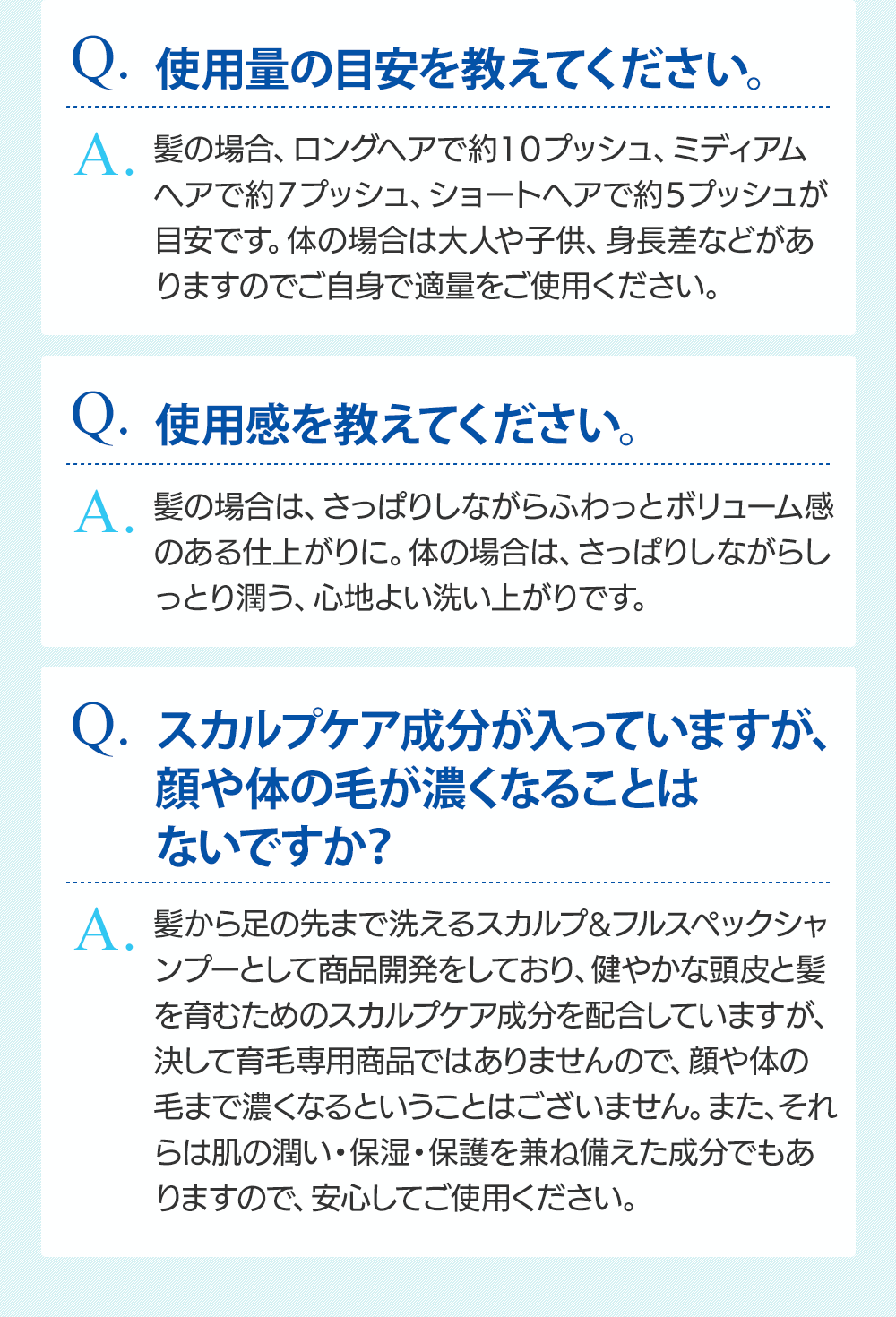 使用量の目安を教えてください