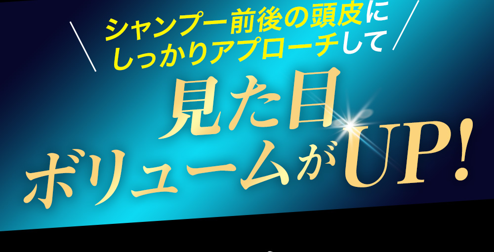 シャンプー前後の頭皮にしっかりアプローチして見た目ボリュームがUP!