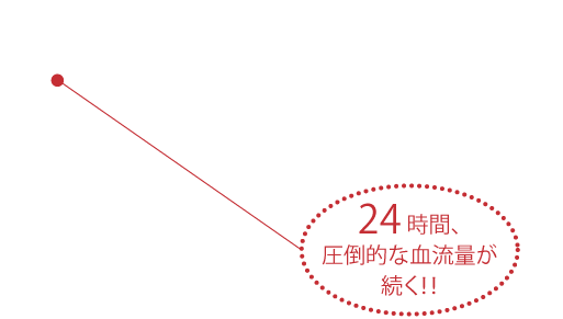 24時間、圧倒的血流量が続く!!