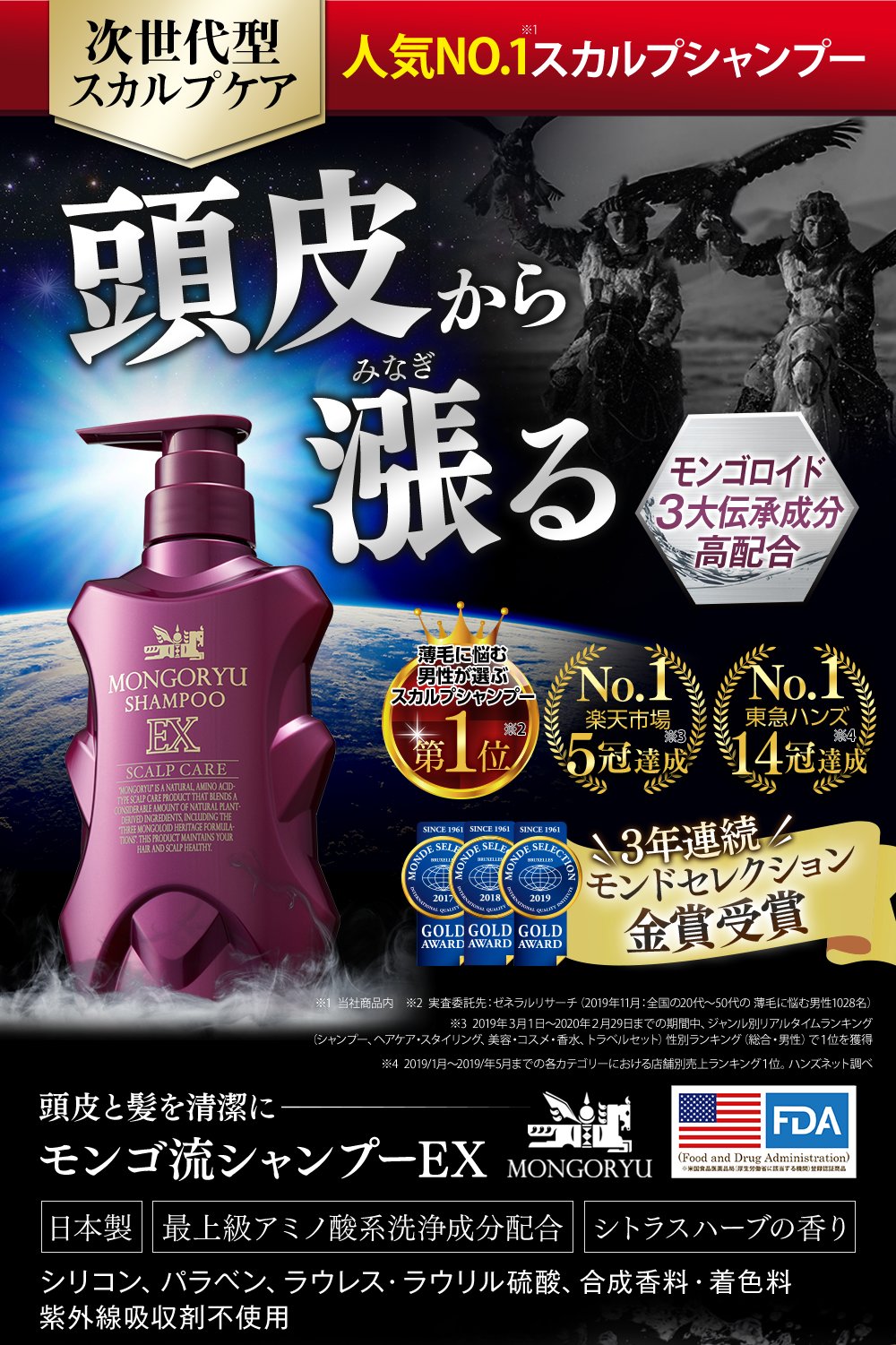 頭皮から漲る