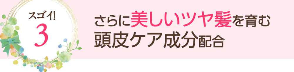 スゴイ！3：さらに美しいツヤ髪を育む頭皮ケア成分配合